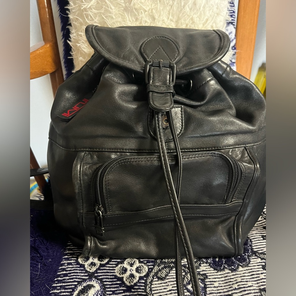 Vintage 90’s Tumi drawstring leather mini backpack